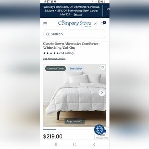 The Company Store Down Alternative King/ White